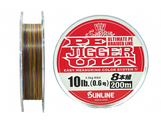 Плетёный шнур Sunline PE JIGGER ULT 8 #0.6/4.5kg 200m Multi Color