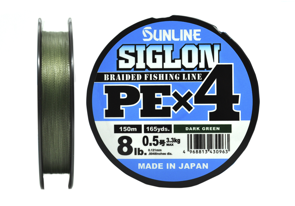 Плетёный шнур Sunline SIGLON PEx4 #0.5/8lb 150m Dark Green - купить в ...