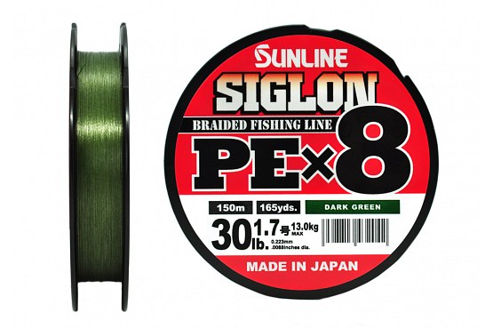 Плетёный шнур Sunline SIGLON PEx8 #1.7/30lb 150m Dark Green - купить в интернет-магазине, каталог и цены с доставкой по России